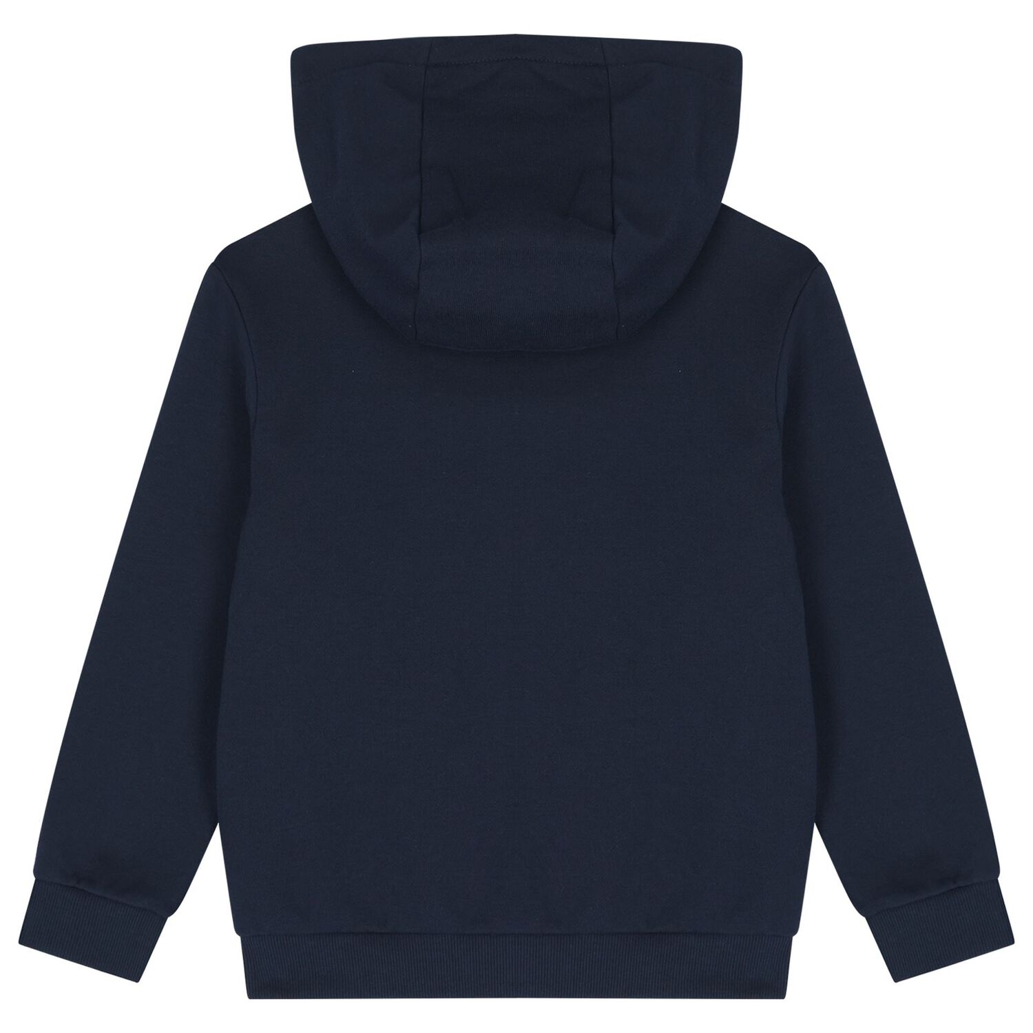 Boys Navy Blue Hooded Zip Up Top, 1, hi-res