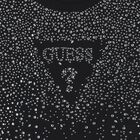 Girls Black Embellished Logo T-Shirt, 2, hi-res