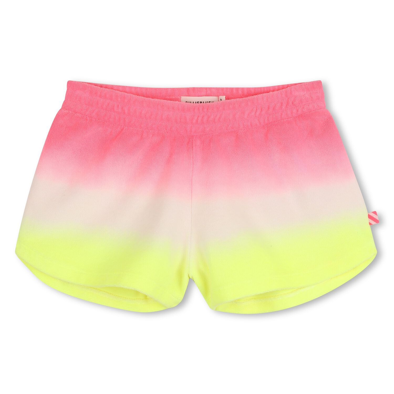 Girls Neon Pink & Neon Yellow Ombre Shorts, 1, hi-res