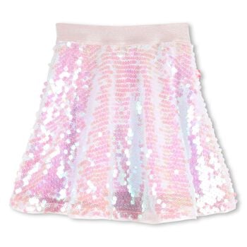 Girls Pink Iridescent Sequin Skirt
