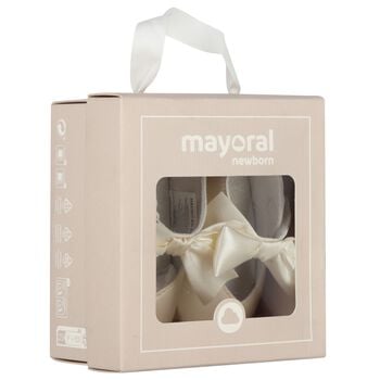 Baby Girls Ivory Bow Pre Walker Shoes