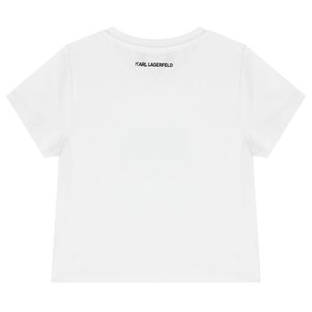 Girls White Choupette Logo T-Shirt