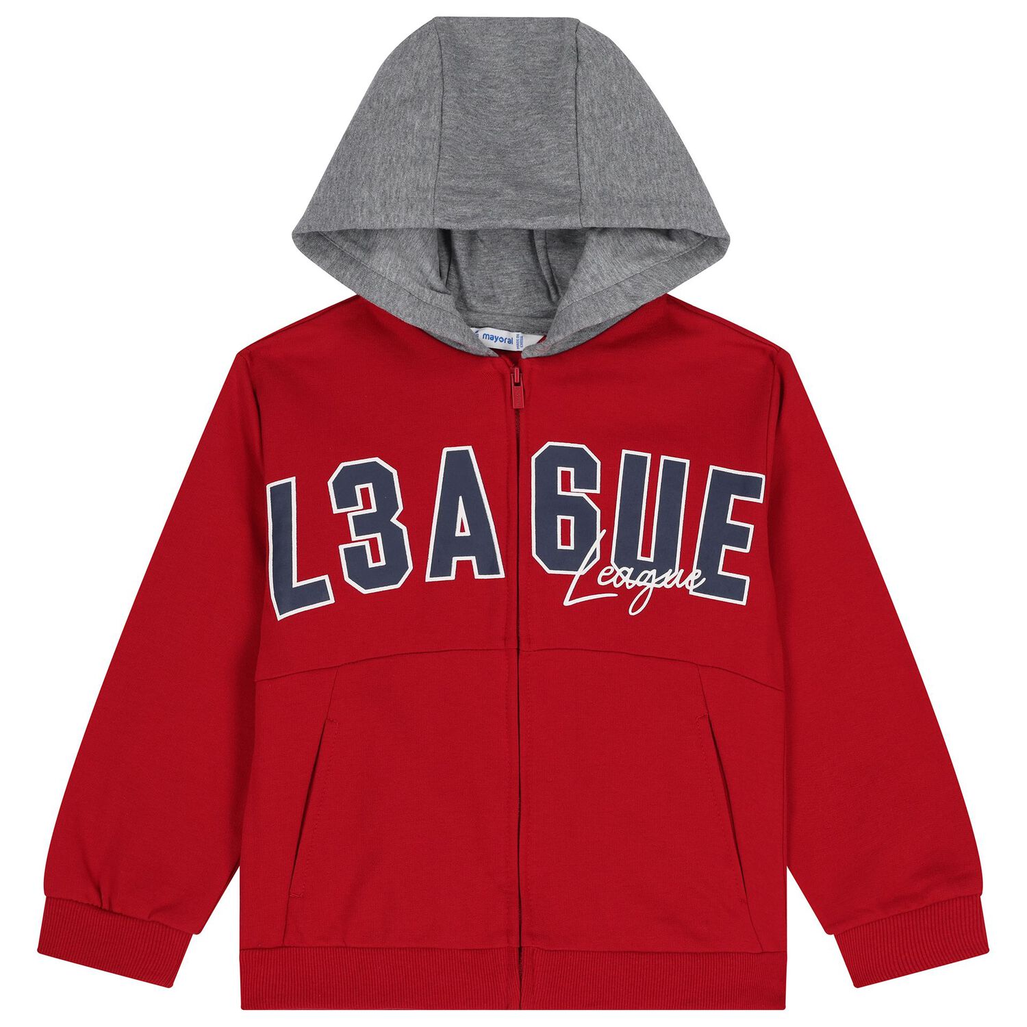 Boys Red, Grey & Navy Blue Tracksuit Set (3 Piece), 3, hi-res