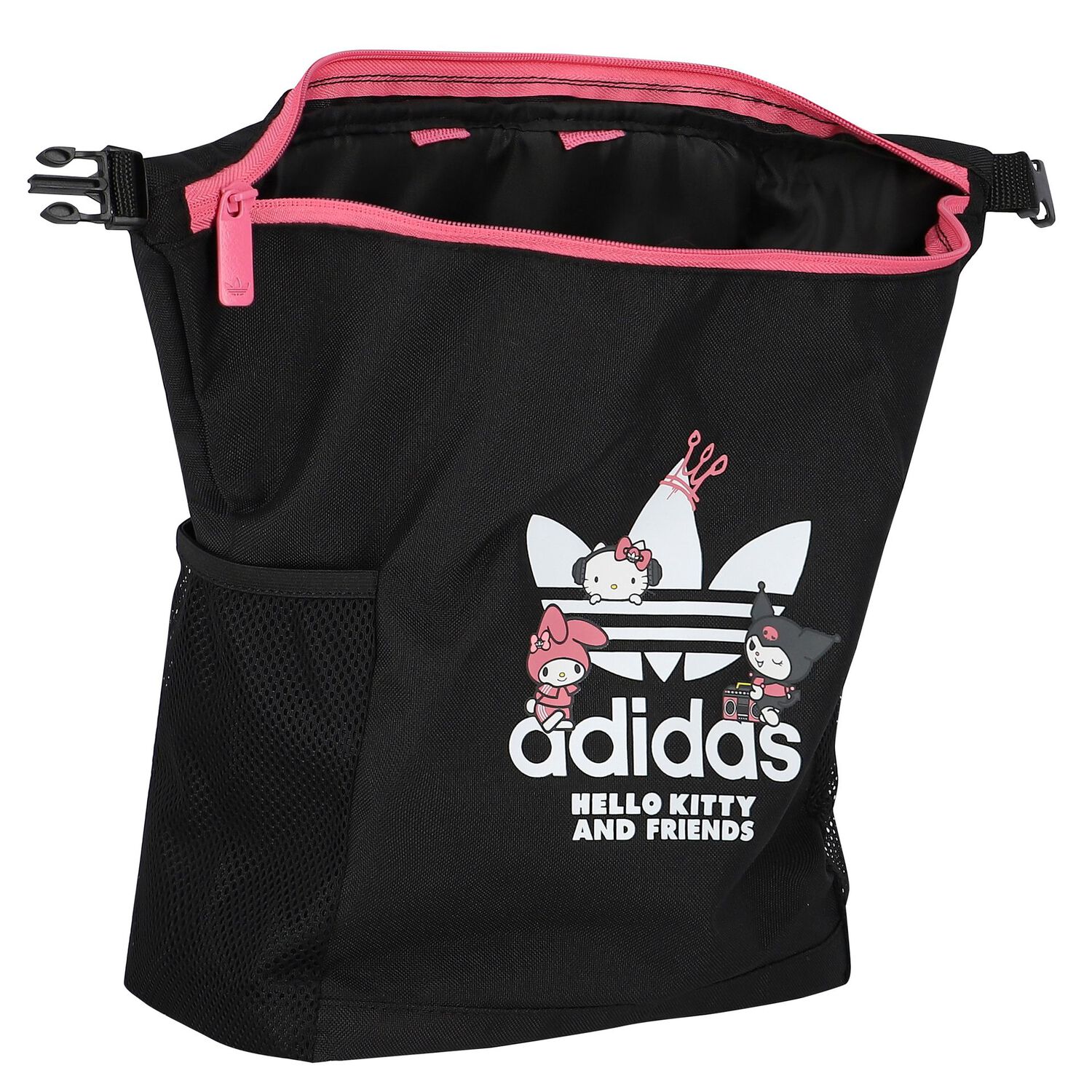 حقيبة ظهر بنات بالشعار باللون الأسود, 1, hi-res