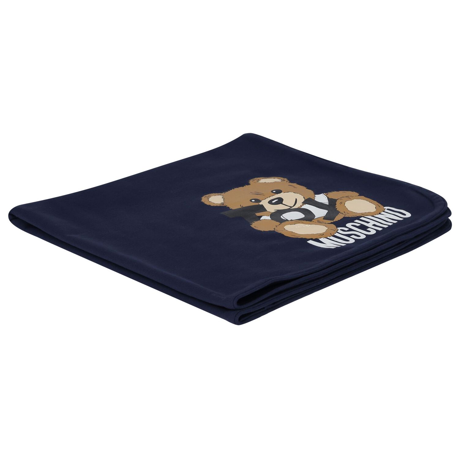 Navy Blue Teddy Bear Logo Baby Blanket, 2, hi-res image number null