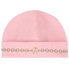 طقم بنات بالشعار باللون الوردي, 1, hi-res