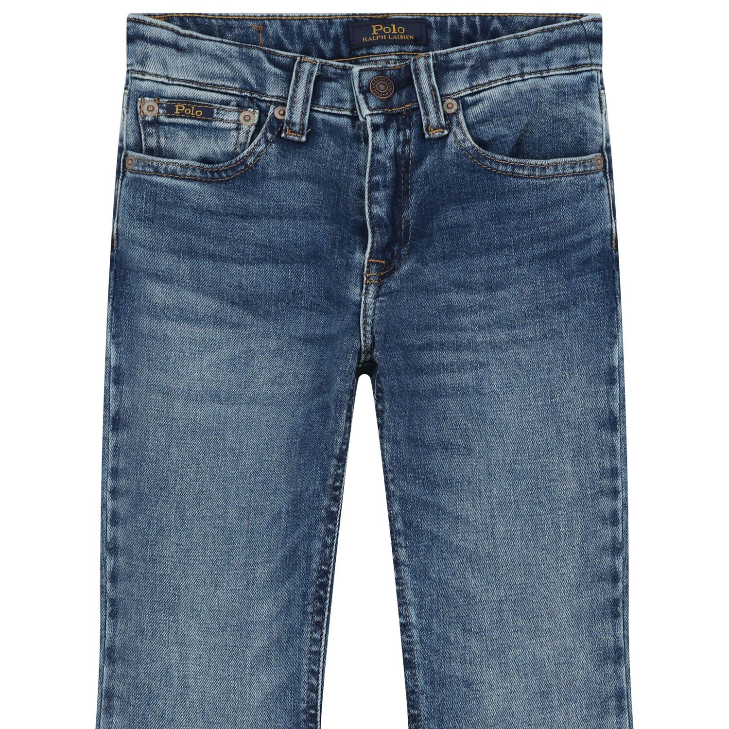 Girls Denim Blue Flared Jeans, 1, hi-res