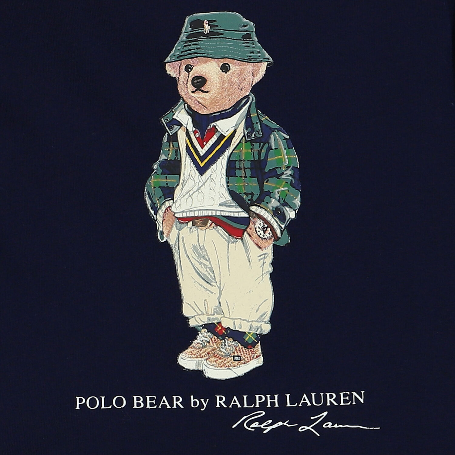 Baby Boys Navy Blue Polo Bear Long Sleeve Top, 1, hi-res