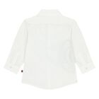 Younger Boys White Logo Shirt, 1, hi-res