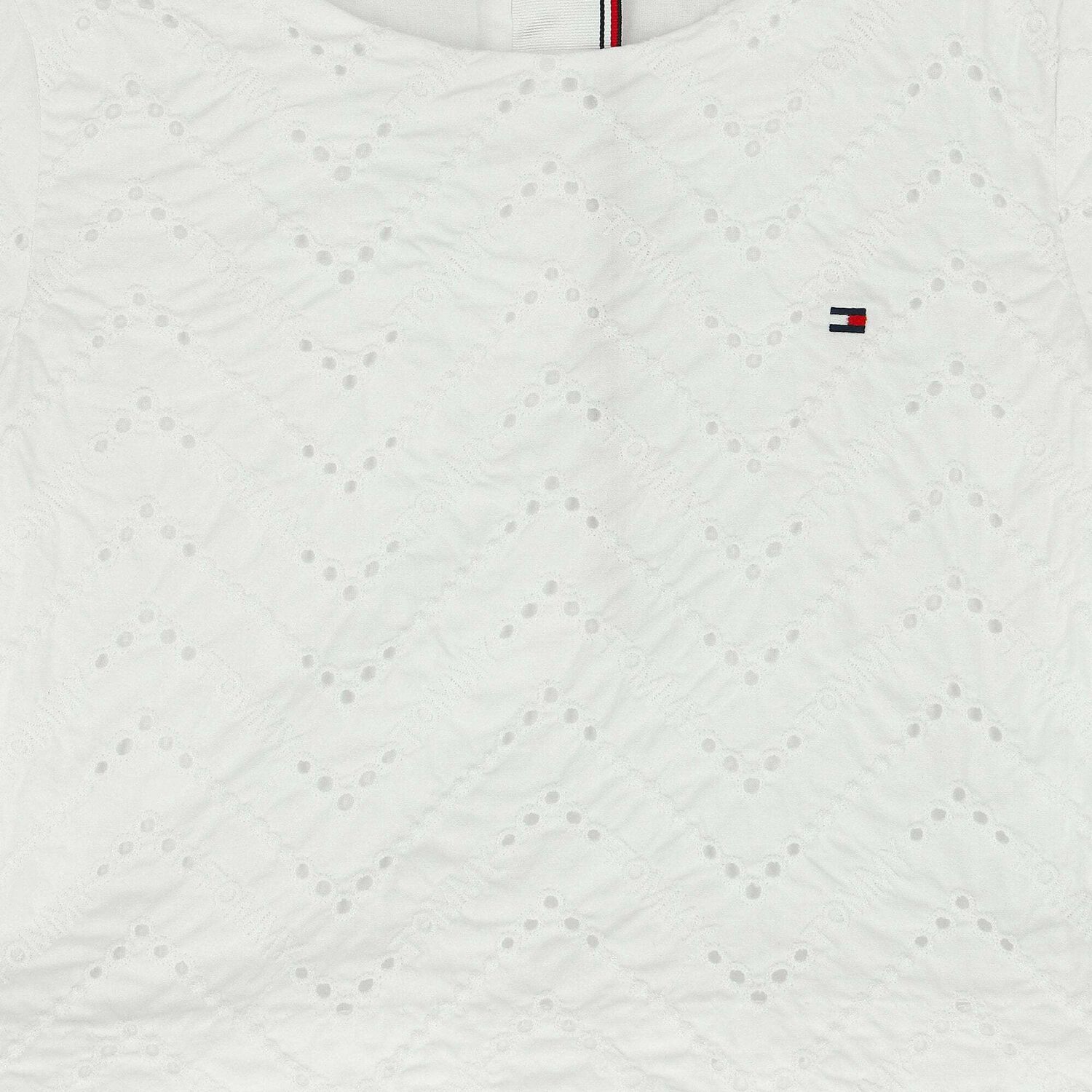 Girls White Logo Dress, 1, hi-res