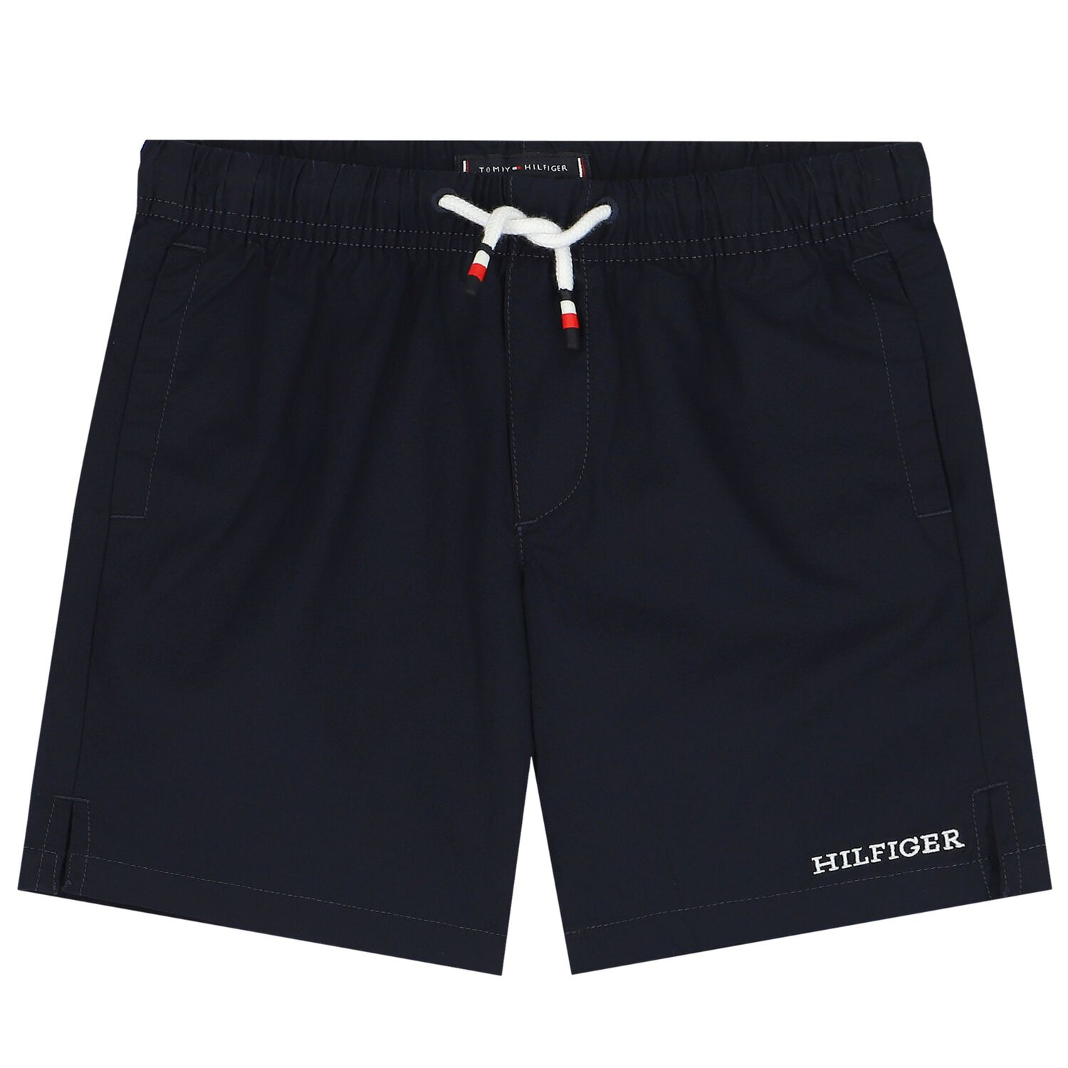 Boys Navy Blue Logo Shorts, 1, hi-res