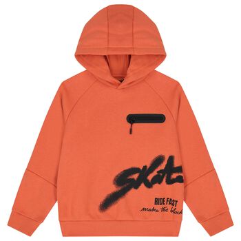 Boys Orange Skate Hooded Top