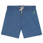 Younger Boys White, Aqua & Navy Blue Shorts Set, 1, hi-res