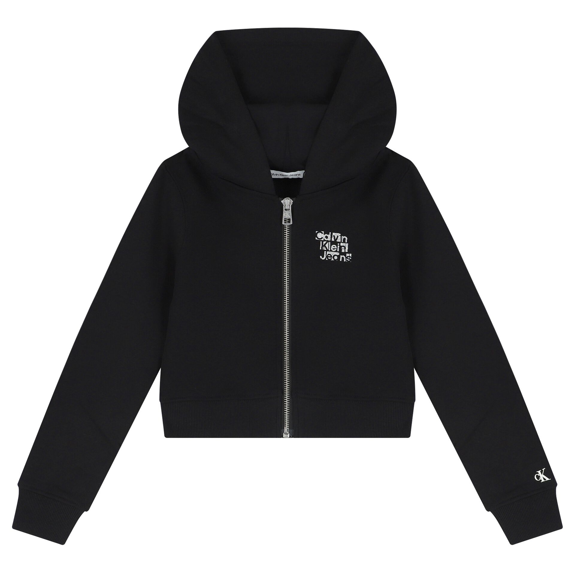 Calvin klein zip sales logo hoody ladies