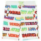 Boys White Logo Shorts, 1, hi-res