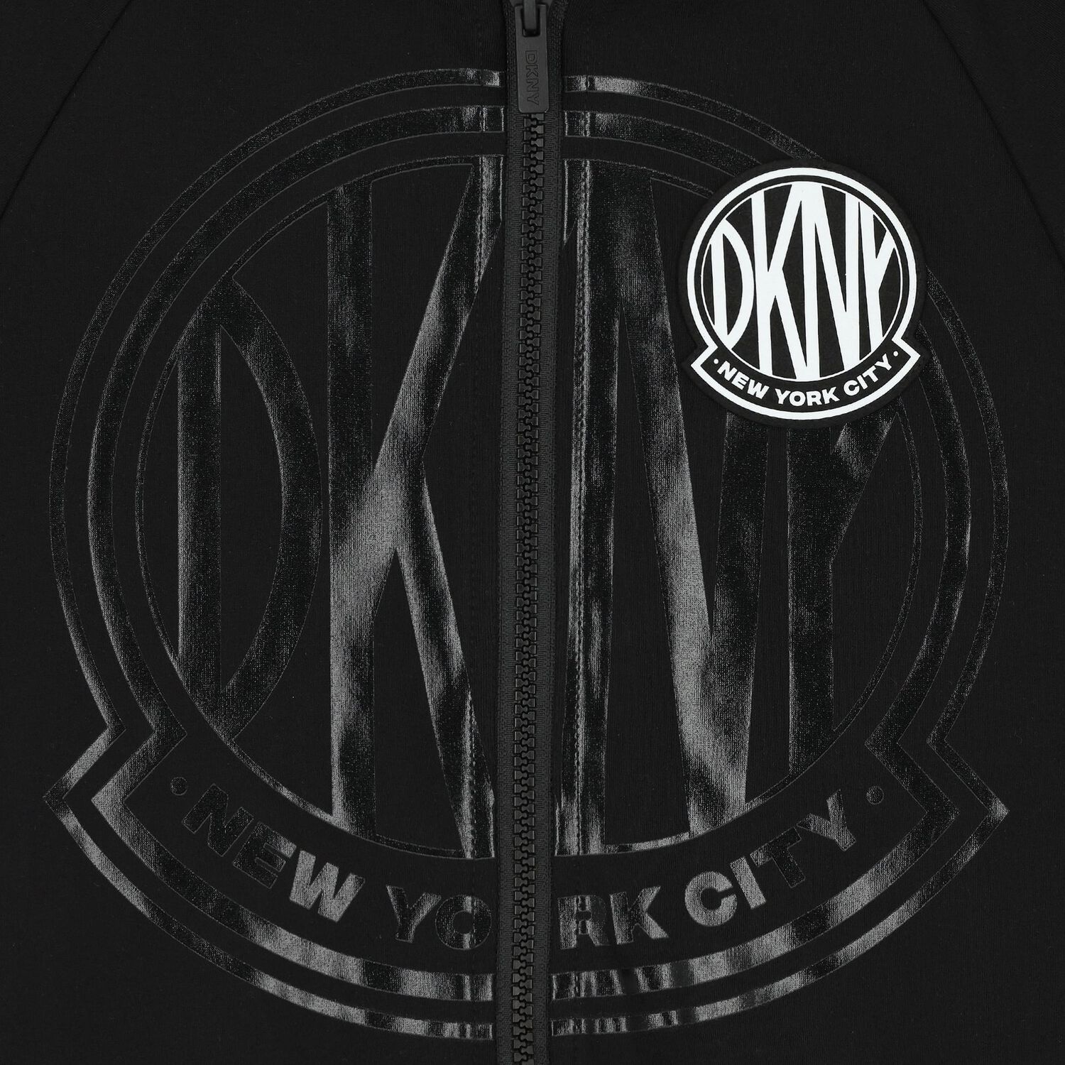 توب هودي بسحاب بالشعار باللون الأسود, 1, hi-res image number null