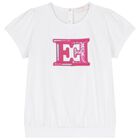 Girls White Logo T-Shirt, 1, hi-res