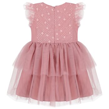 Girls Pink Tulle & Sequin Dress