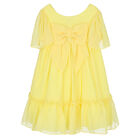 Girls Yellow Chiffon Dress, 1, hi-res