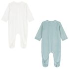 ملابس أطفال للأولاد الصغار بطبعة ديناصور باللونين الأبيض والأخضر (عبوة من قطعتين), 1, hi-res