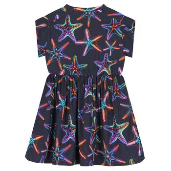 Girls Navy Blue Star Fish Dress