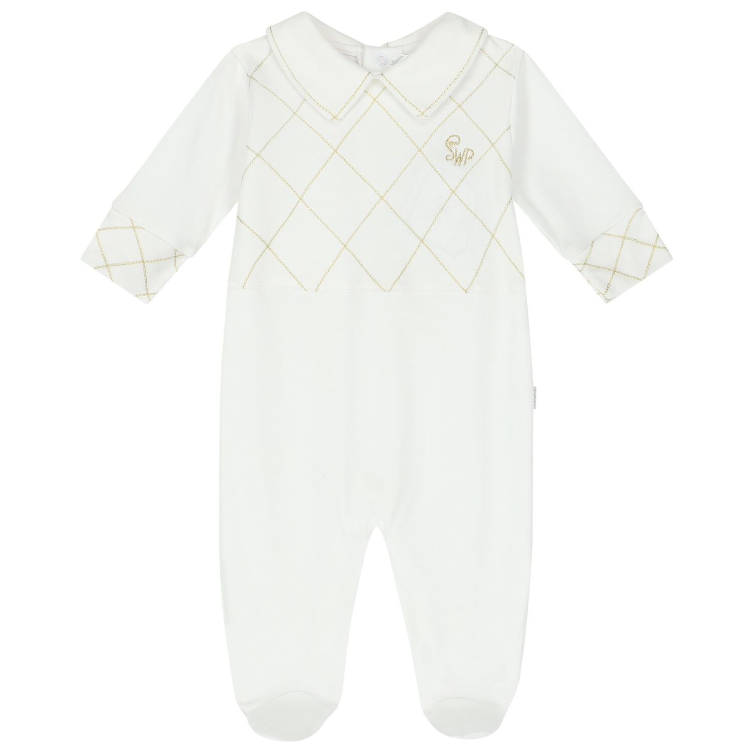 Baby Boys White & Gold Logo Babygrow Gift Set, 1, hi-res image number null