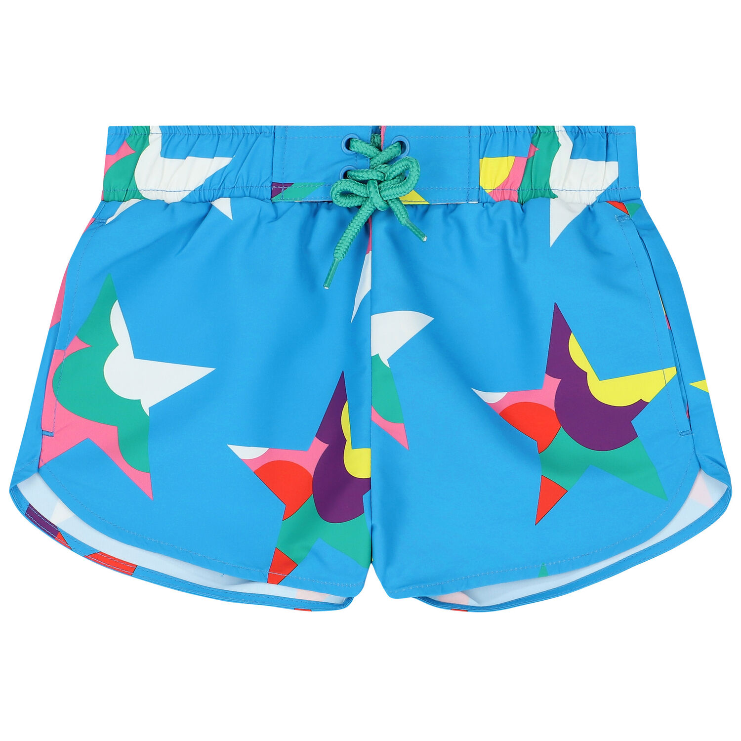 Girls Blue Star Swim Shorts, 1, hi-res