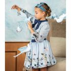 تنورة بالزهور باللون الازرق, 1, hi-res