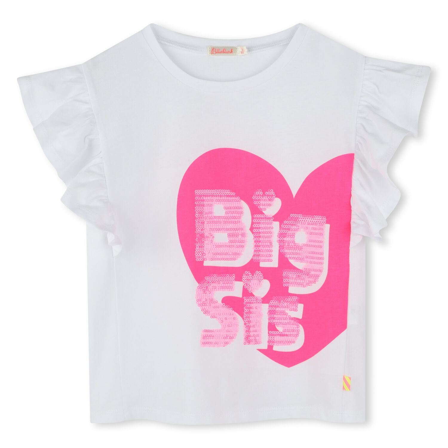 Girls White Heart T-Shirt, 1, hi-res image number null
