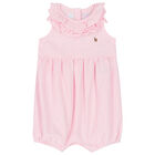 رومبير مخطط بالشعار باللون الوردي والأبيض للبنات, 1, hi-res