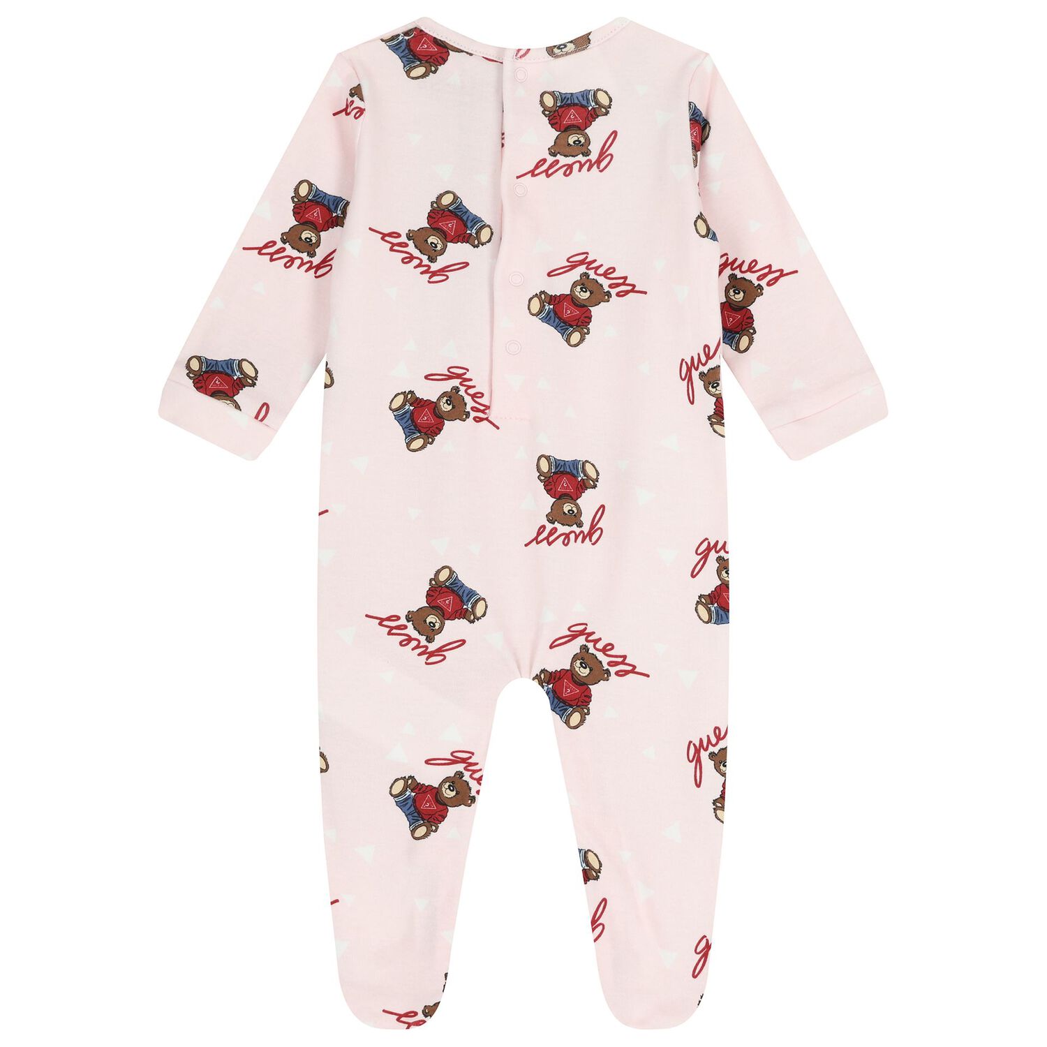 Baby Girls Pink Teddy Bear Logo Babygrow, 1, hi-res