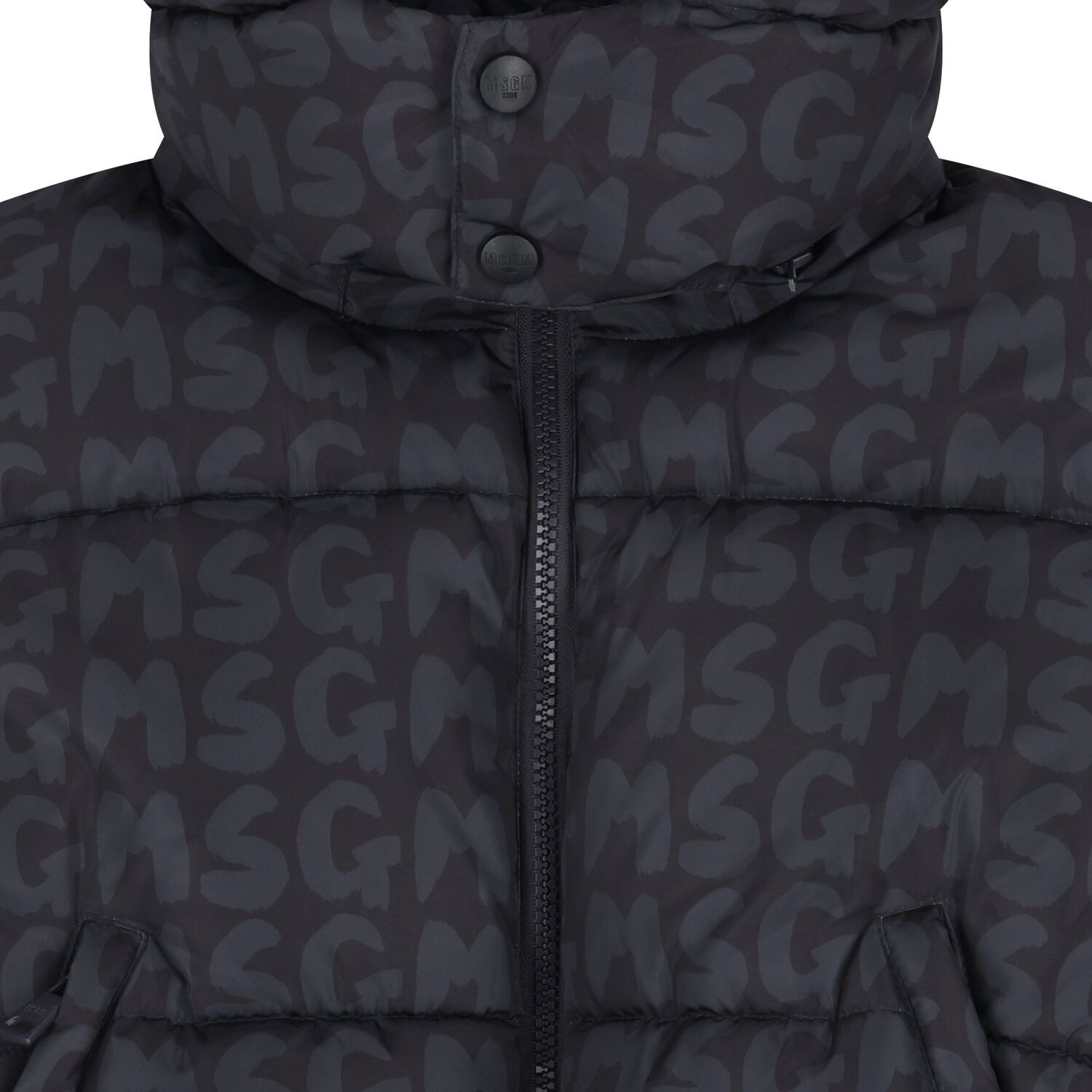 Black & Grey Logo Puffer Jacket, 1, hi-res image number null