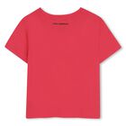 تيشيرت بالشعار باللون الوردي للبنات, 2, hi-res