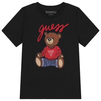 Black Teddy Bear Logo T-Shirt 