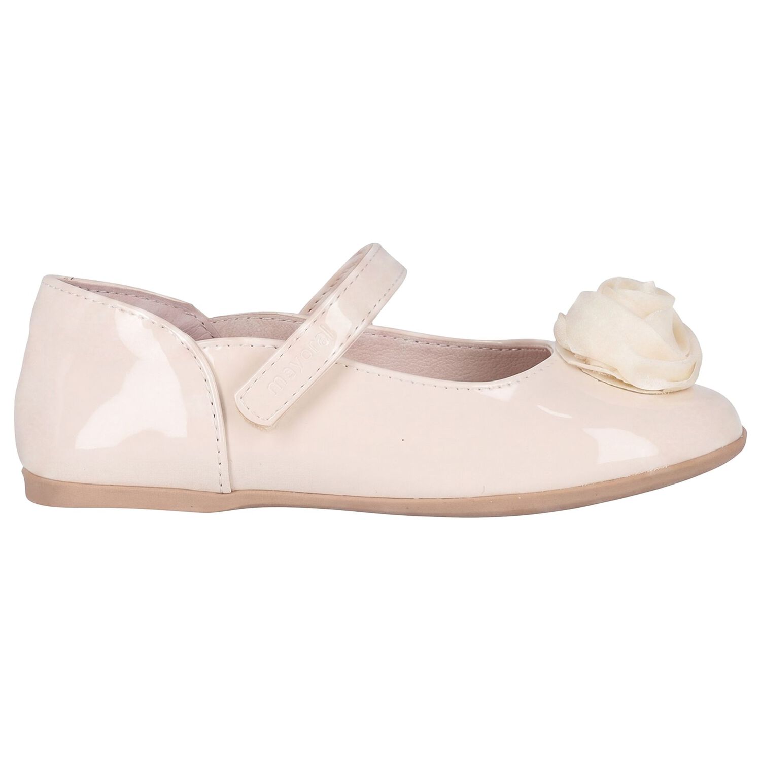 Girls Ivory Flower Shoes , 2, hi-res