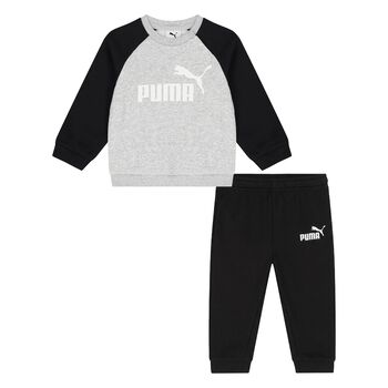 Younger Boys Black & Grey Logo Tracksuit