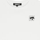 تي شيرت بشعار على شكل قلب باللون الأبيض  للبنات, 1, hi-res