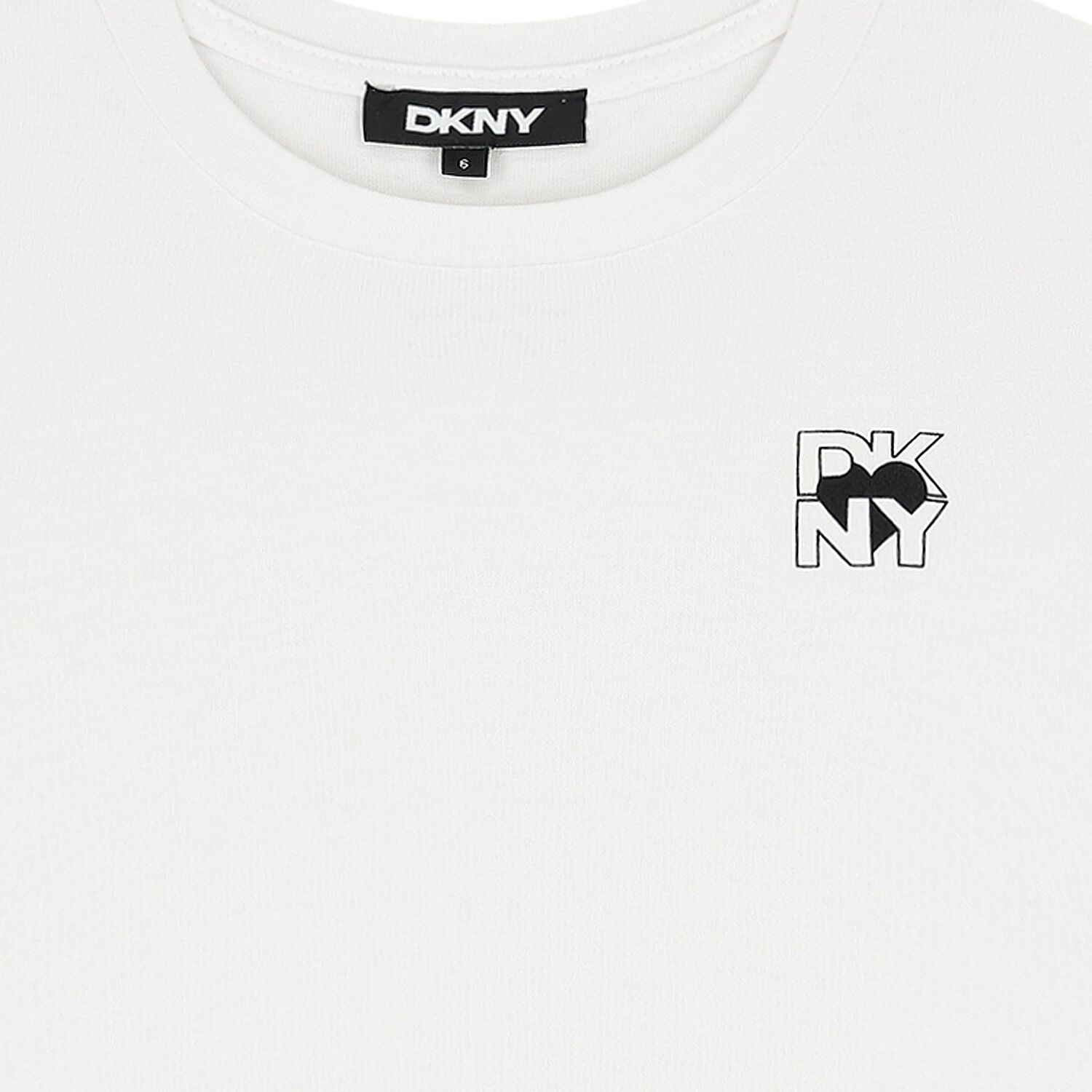 تي شيرت بشعار على شكل قلب باللون الأبيض  للبنات, 1, hi-res