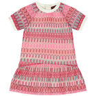Younger Girls Pink Crochet Lace Dress, 1, hi-res