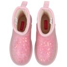 Girls Pink Sequin Logo Boots, 1, hi-res