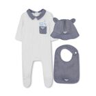 Baby Boys White & Blue Logo Babygrow Gift Set, 1, hi-res
