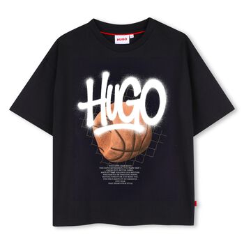 Boys Black Basketball Logo T-Shirt