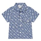 Baby Boys Blue & White Logo Shorts Set, 1, hi-res