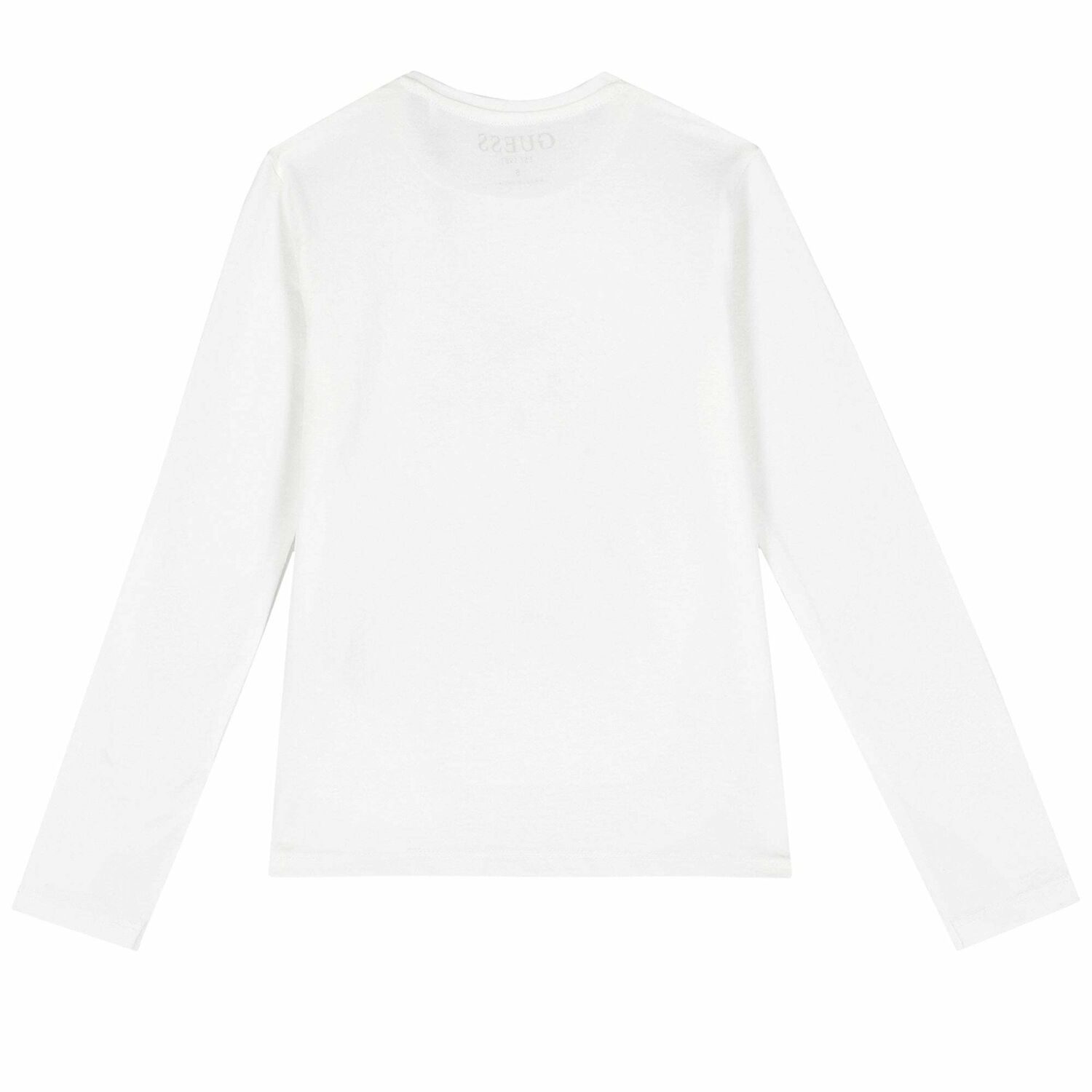 Girls White Logo Long Sleeve Top, 1, hi-res image number null