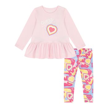 Baby Girls Pink Logo Leggings Set