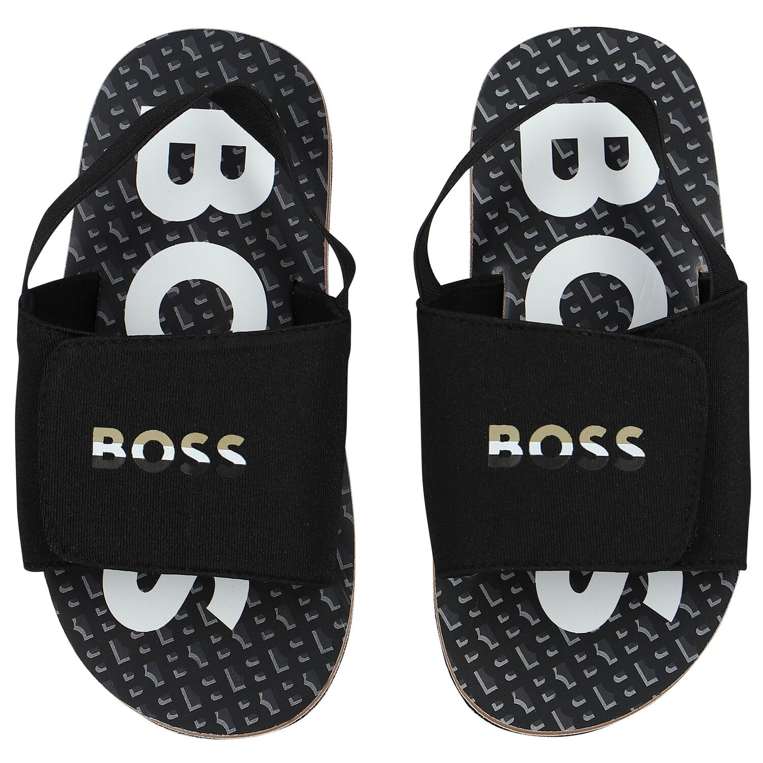 Boys Black Velcro Sandals, 1, hi-res image number null
