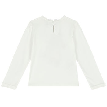 Girls Ivory Long Sleeve TopÂ 