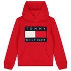 Boys Red Logo Hooded Top, 2, hi-res