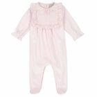 Baby Girls Pink Bow Babygrow, 1, hi-res
