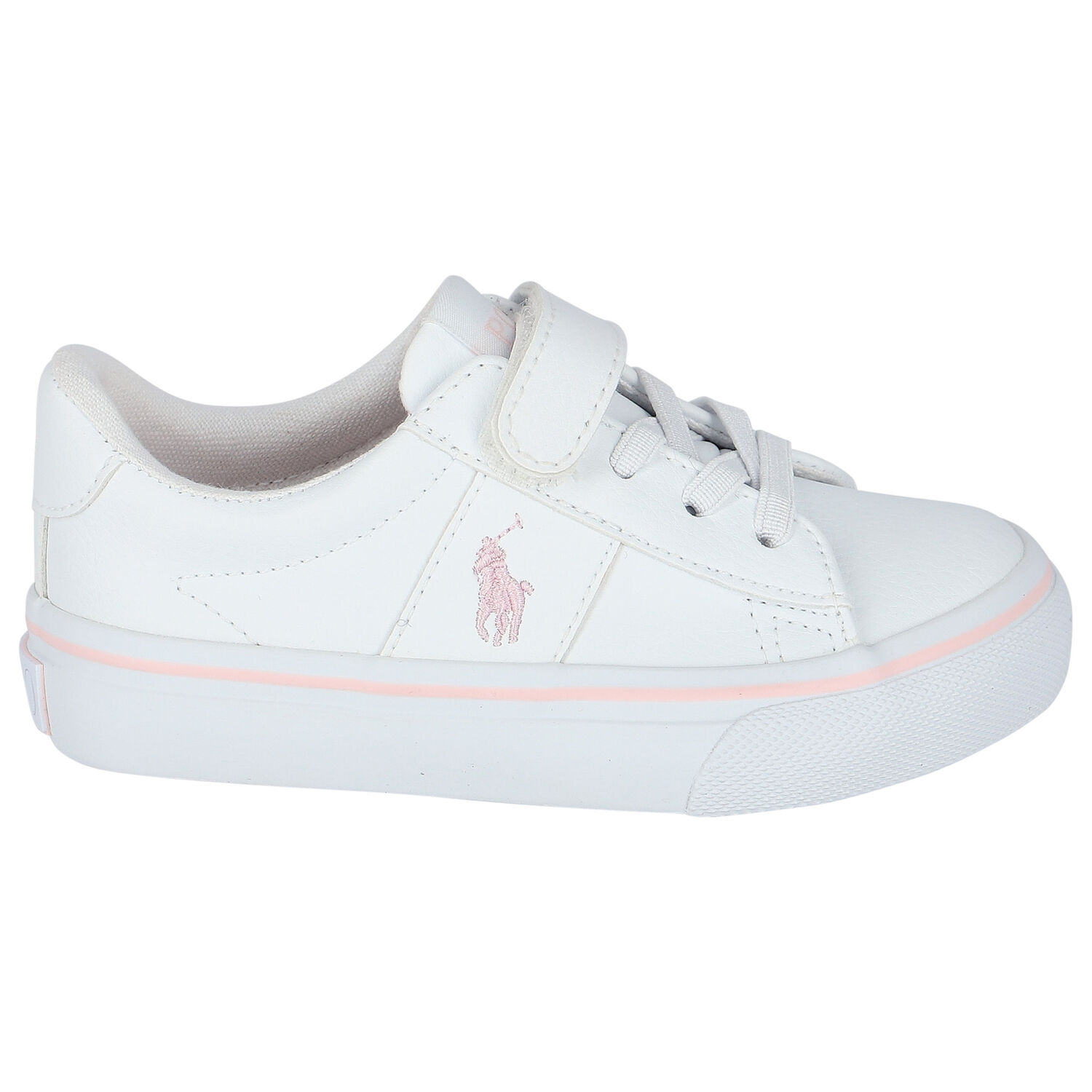 Girls White Logo Trainers, 1, hi-res